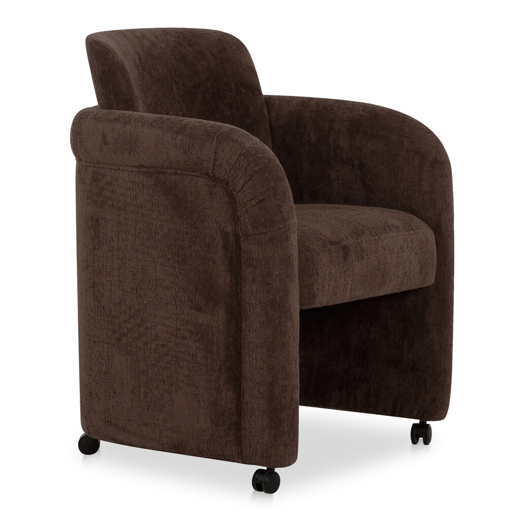 Moe's Home Collection Mesto Rolling Dining Chair -Dark Brown