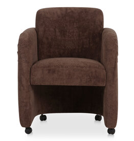Moe's Home Collection Mesto Rolling Dining Chair -Dark Brown