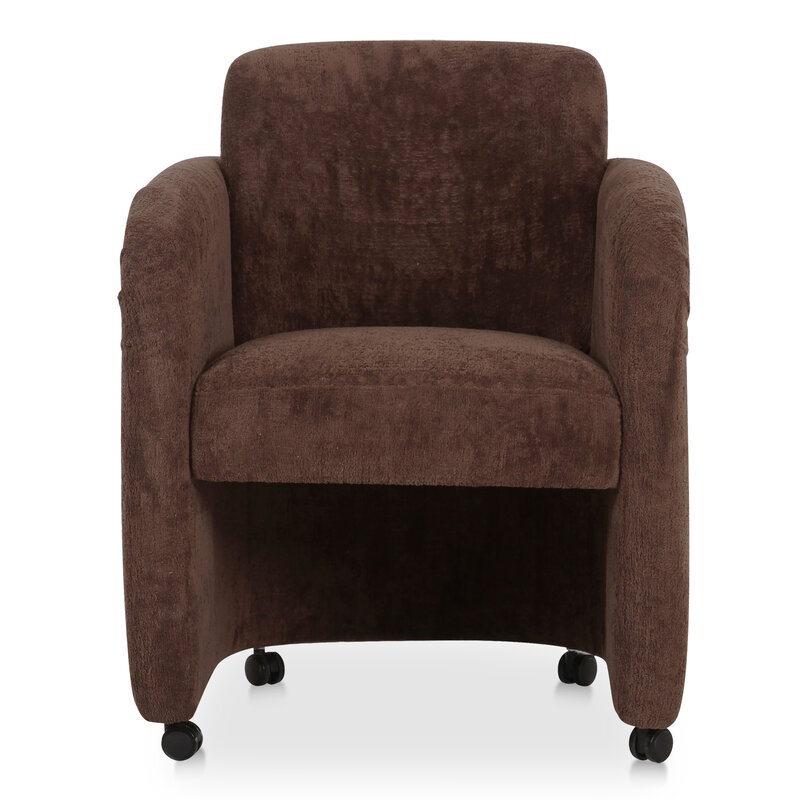 Moe's Home Collection Mesto Rolling Dining Chair -Dark Brown