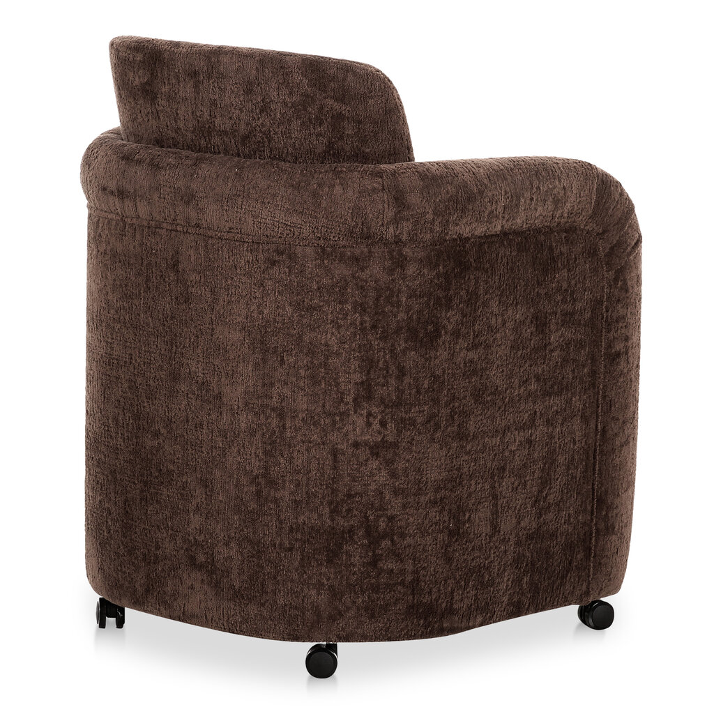 Moe's Home Collection Mesto Rolling Dining Chair -Dark Brown