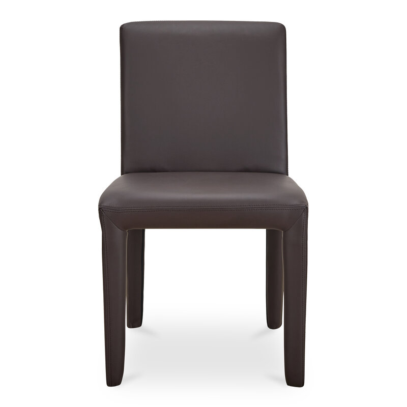 Moe's Home Collection Monte Dining Chair Dark Brown Vegan Leather