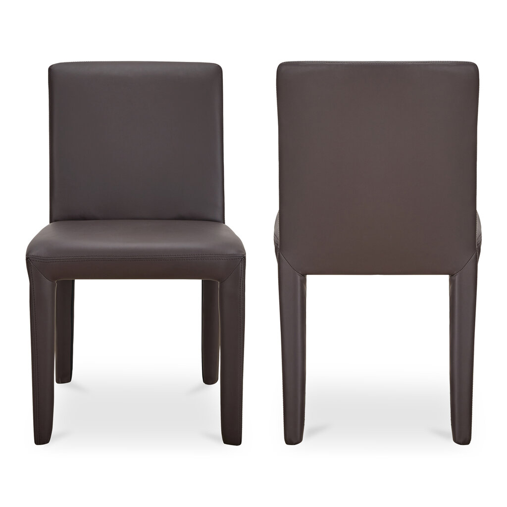 Moe's Home Collection Monte Dining Chair Dark Brown Vegan Leather