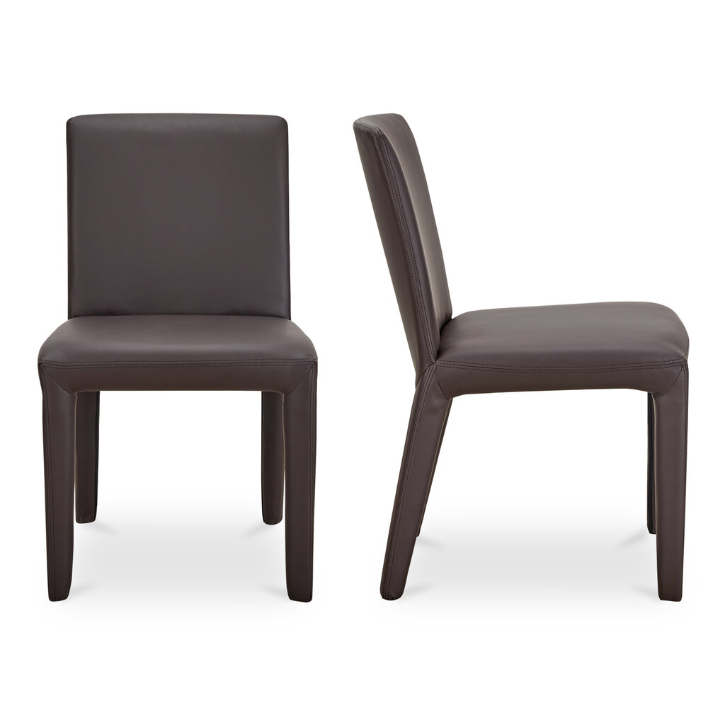 Moe's Home Collection Monte Dining Chair Dark Brown Vegan Leather
