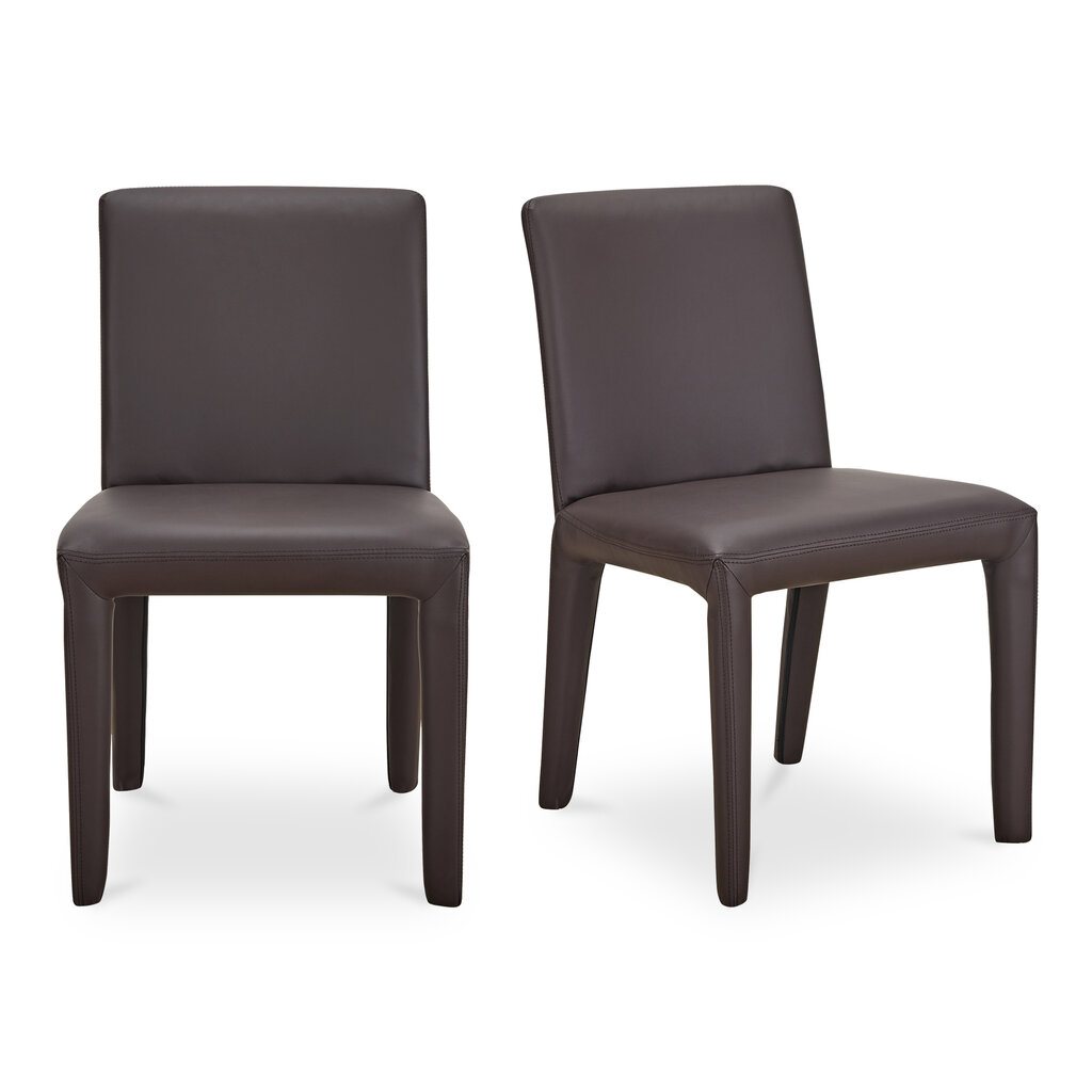 Moe's Home Collection Monte Dining Chair Dark Brown Vegan Leather