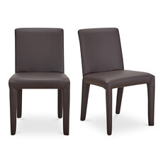 Moe's Home Collection Monte Dining Chair Dark Brown Vegan Leather