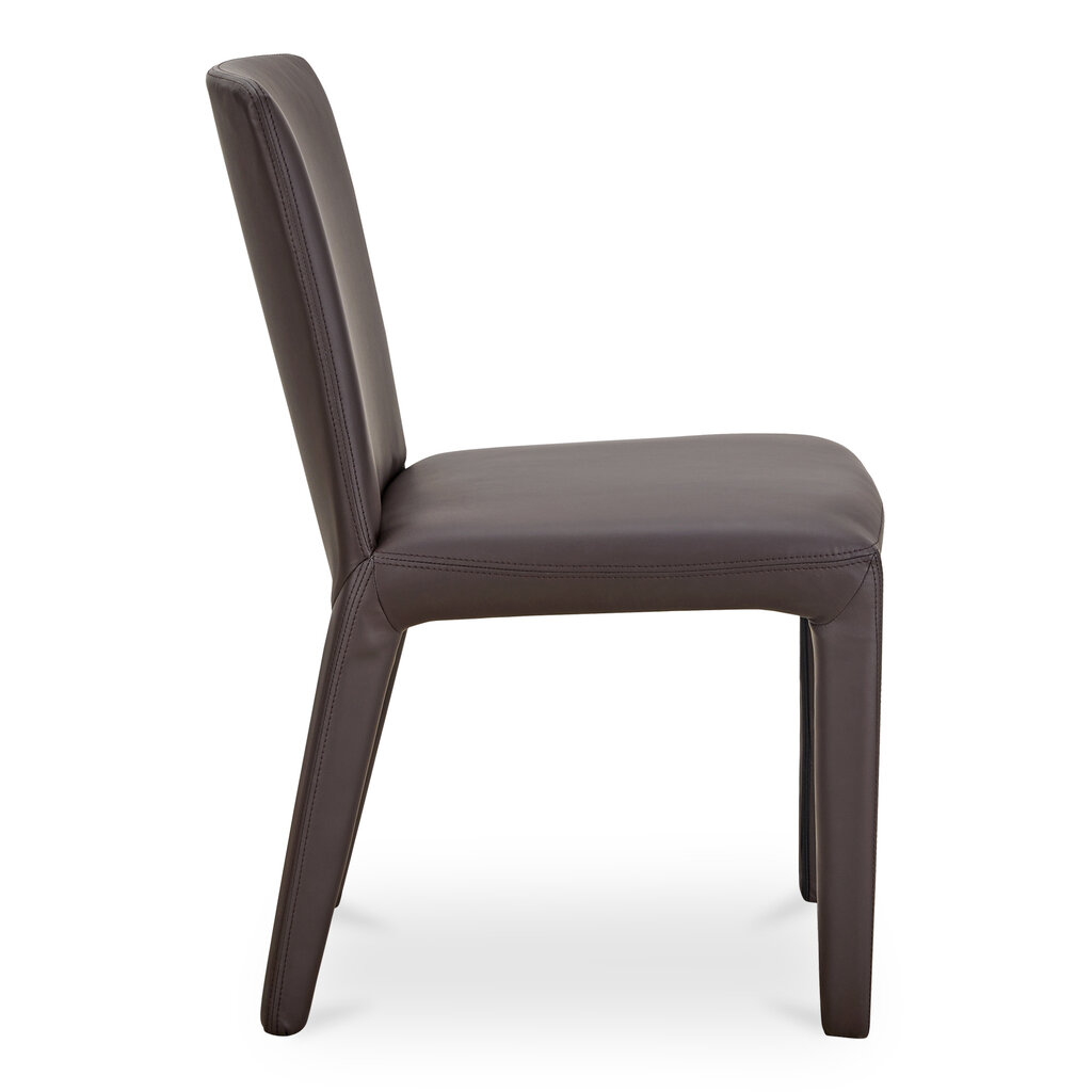 Moe's Home Collection Monte Dining Chair Dark Brown Vegan Leather