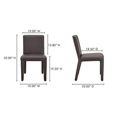 Moe's Home Collection Monte Dining Chair Dark Brown Vegan Leather