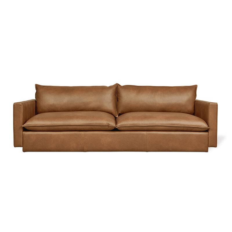 Gus Modern Sola Leather Sofa - Raleigh Chestnut