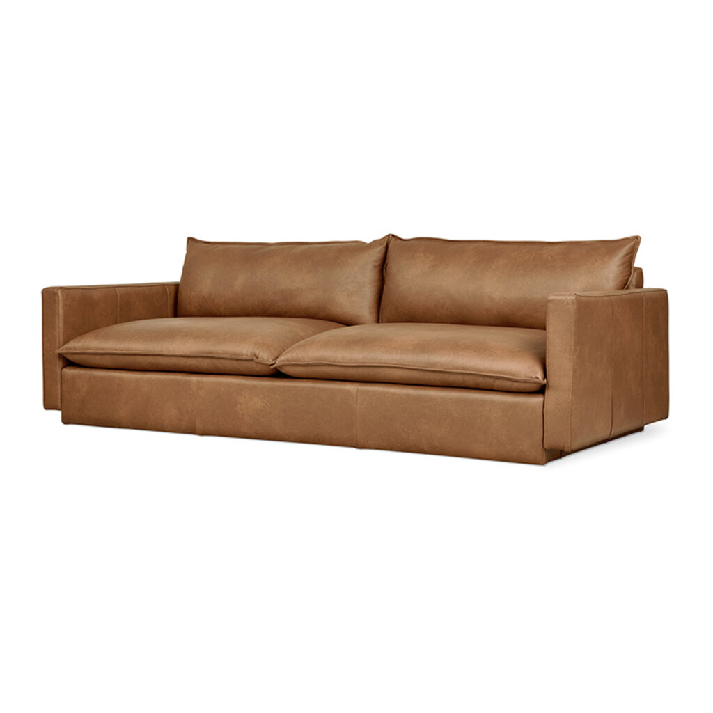 Gus Modern Sola Leather Sofa - Raleigh Chestnut