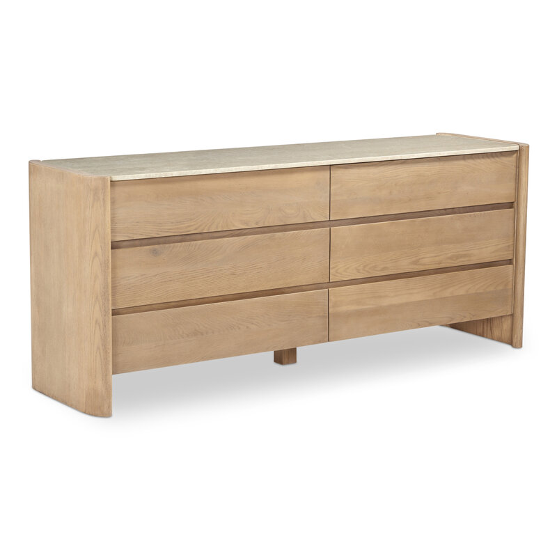 Moe's Home Collection Lane 6 Drawer Dresser Natural