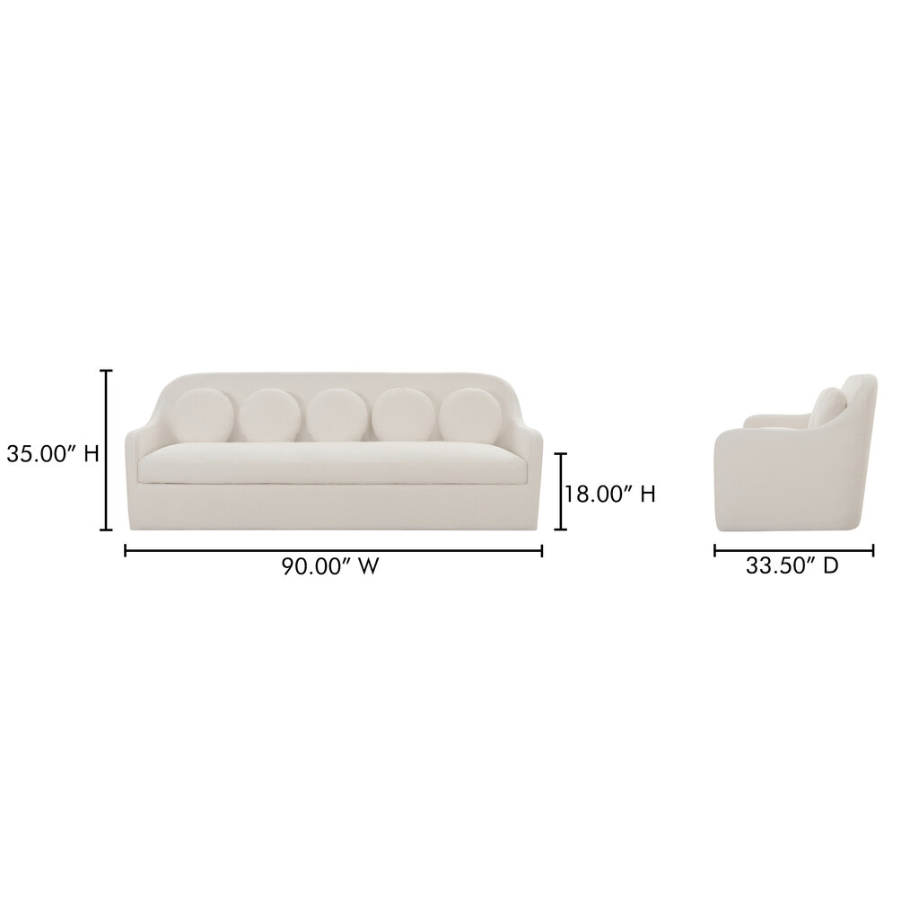 Moe's Home Collection Rialto Sofa PF White