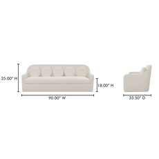 Moe's Home Collection Rialto Sofa PF White