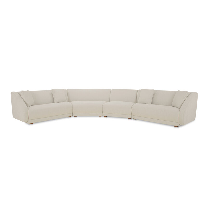 Moe's Home Collection Fraser 4 Piece Modular Sectional White
