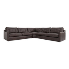 Moe's Home Collection Thurlow Modular 4pcs - Espresso Brown Leather