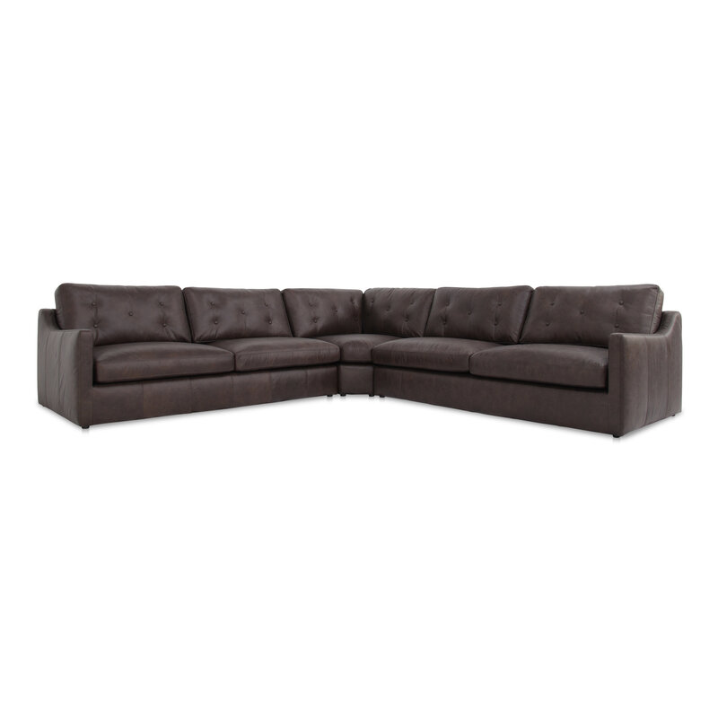 Moe's Home Collection Thurlow Modular - Espresso Brown Leather