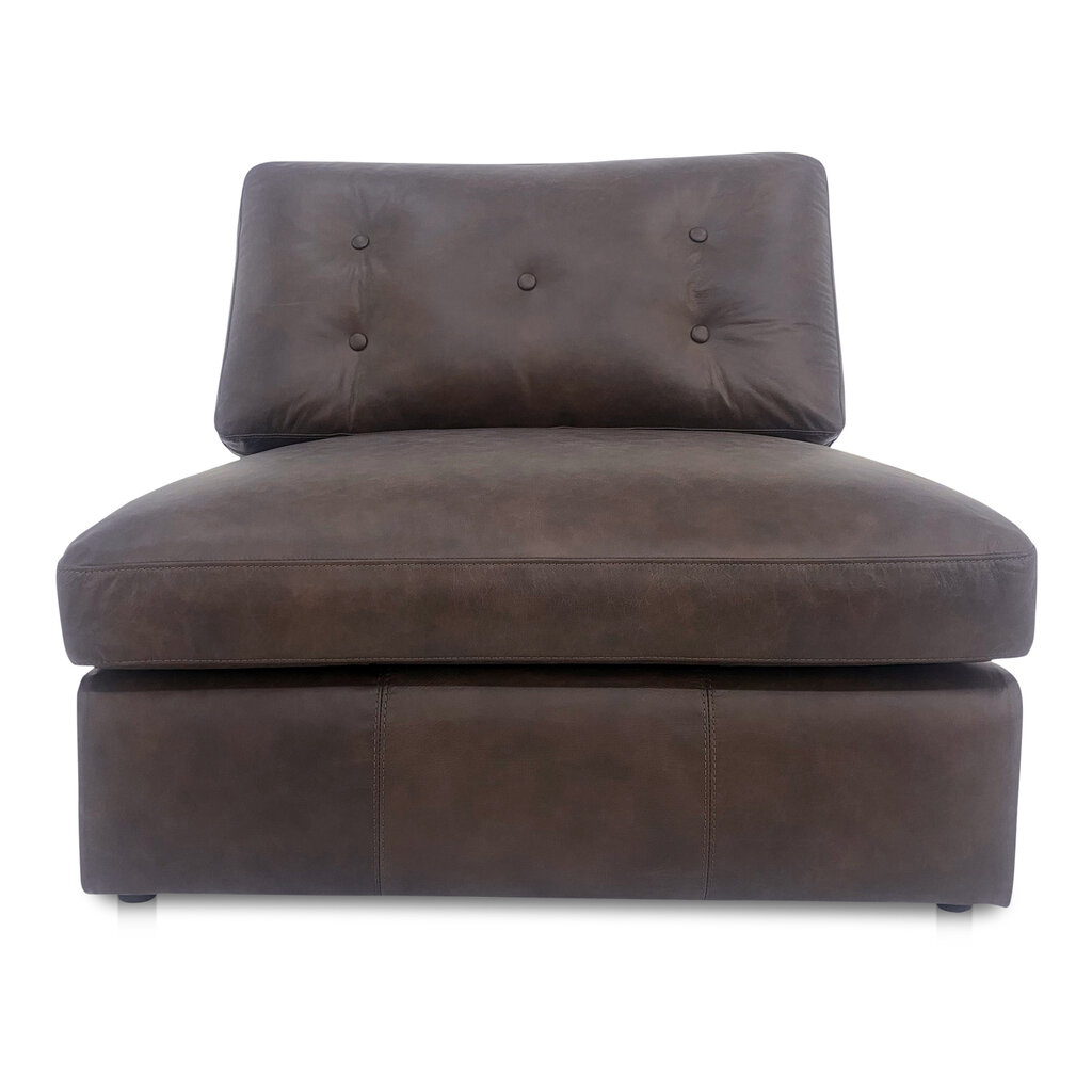 Moe's Home Collection Thurlow Slipper Chair Espresso Brown Leather