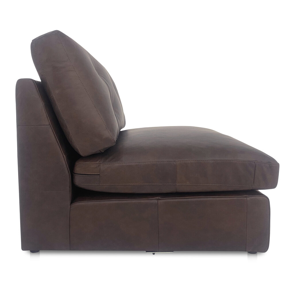 Moe's Home Collection Thurlow Slipper Chair Espresso Brown Leather