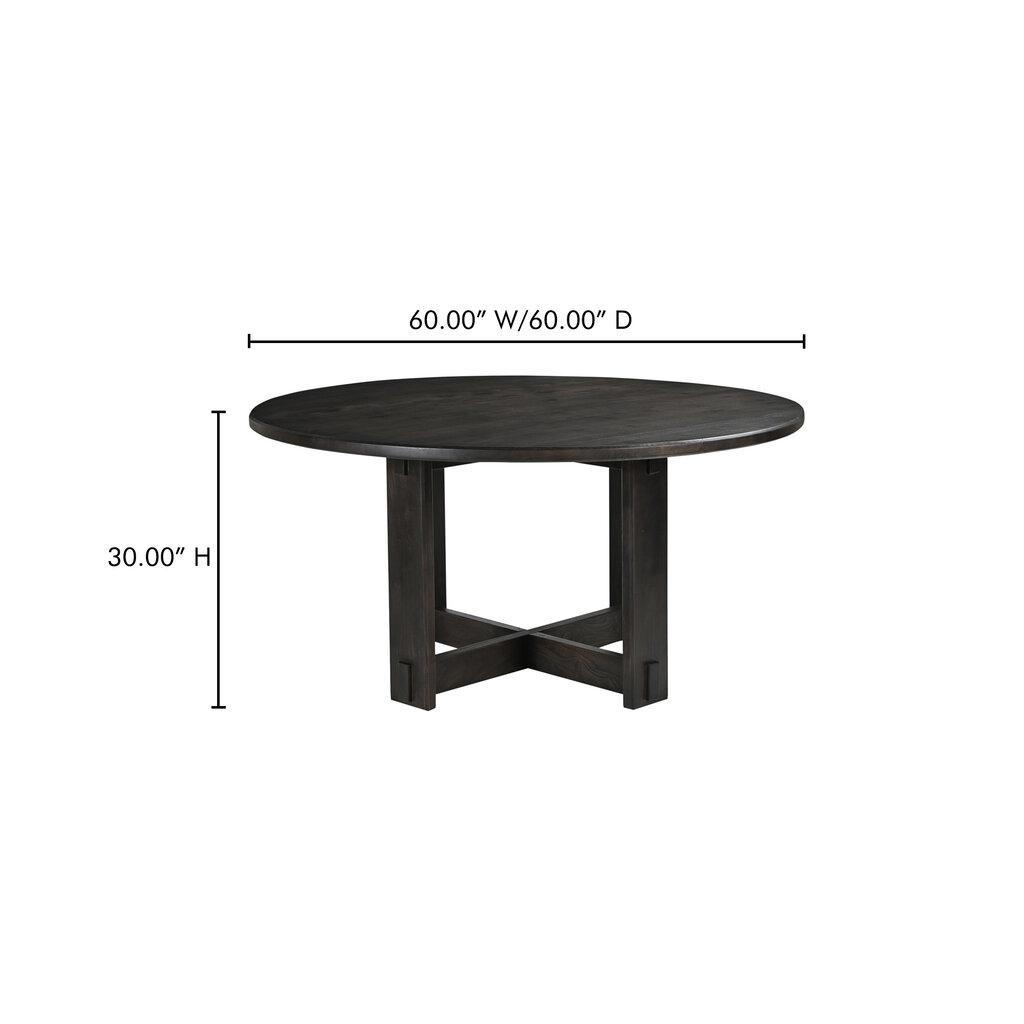 Moe's Home Collection Glenn Round Dining Table Dark Brown