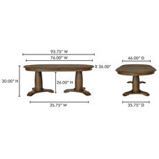 Moe's Home Collection Jamie Extension Dining Table Vintage Brown
