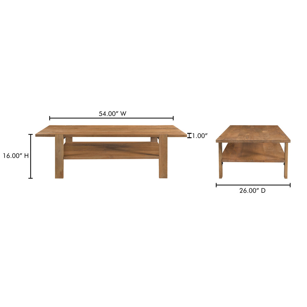 Moe's Home Collection Workshop Coffee Table Vintage Brown