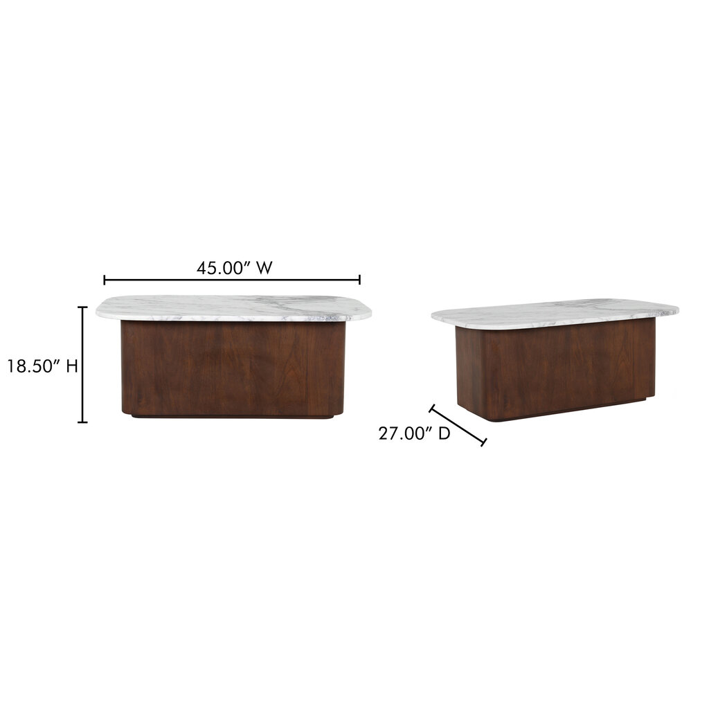 Moe's Home Collection Dash Coffee Table Calacatta Marble