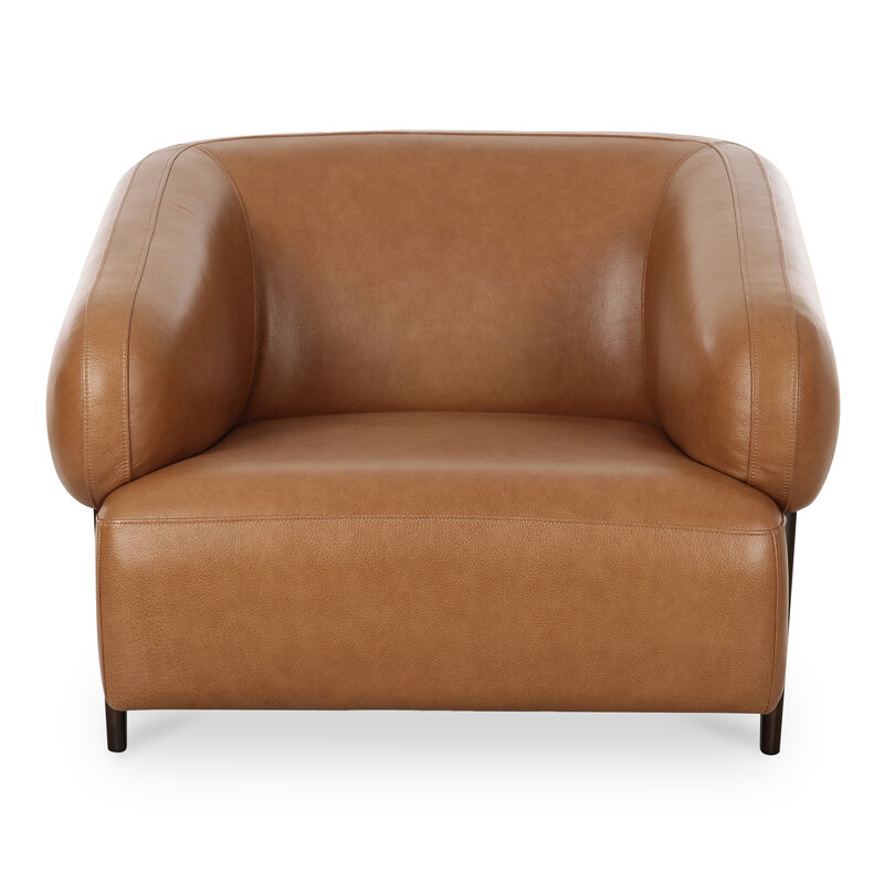 Moe's Home Collection Devlin Lounge Chair Tan Leather