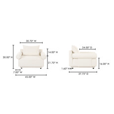 Moe's Home Collection Rosello Arm Chair White