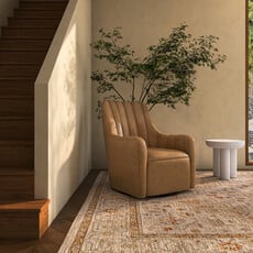 Moe's Home Collection Bowie Swivel Chair Tan Leather