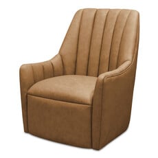 Moe's Home Collection Bowie Swivel Chair Tan Leather