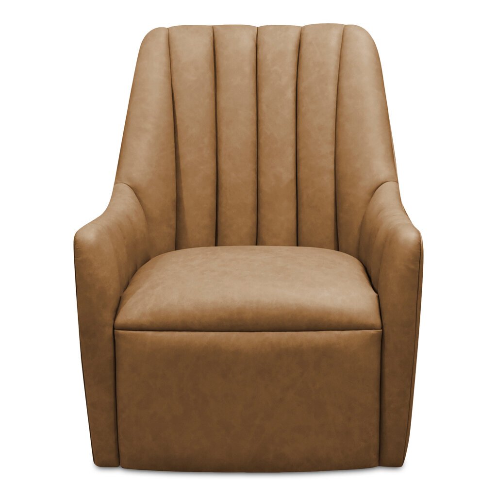 Moe's Home Collection Bowie Swivel Chair Tan Leather