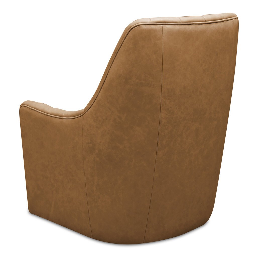 Moe's Home Collection Bowie Swivel Chair Tan Leather