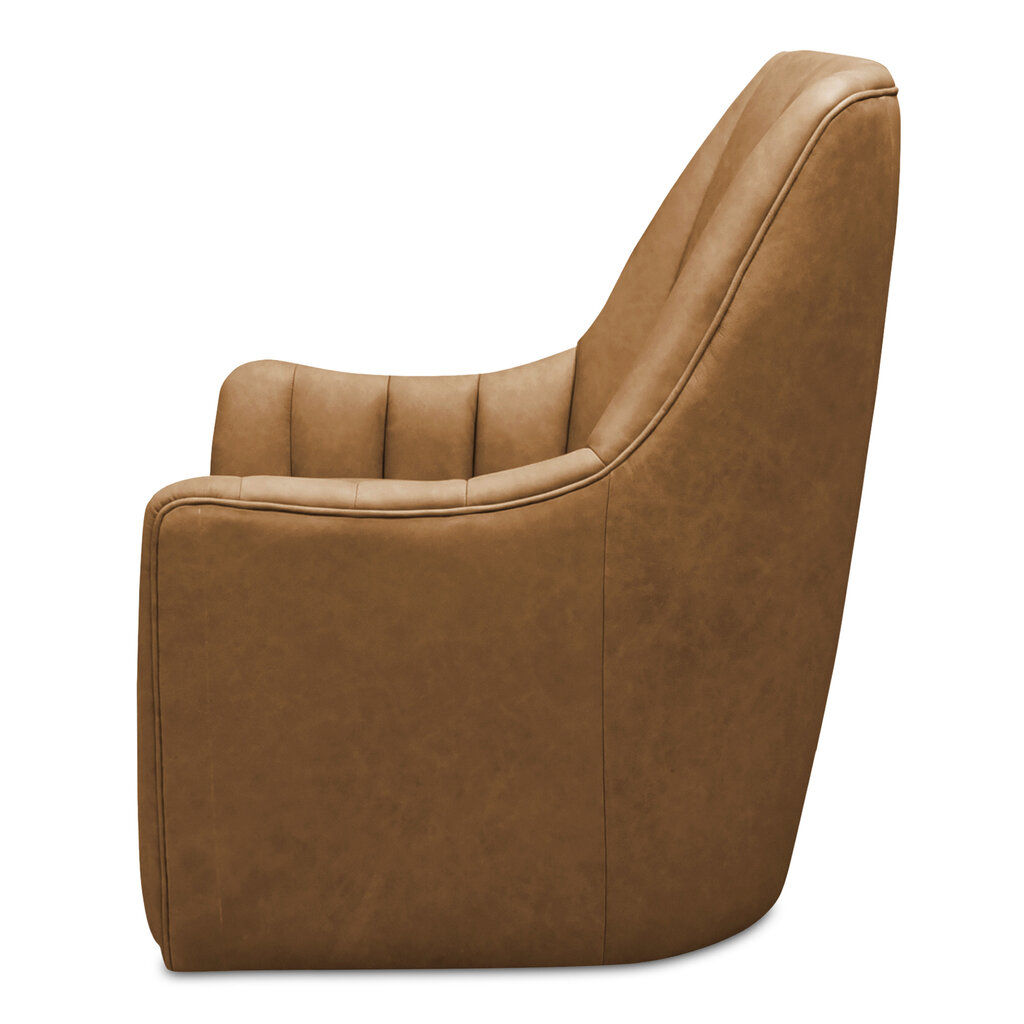 Moe's Home Collection Bowie Swivel Chair Tan Leather