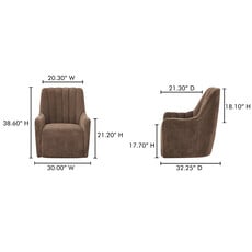 Moe's Home Collection Bowie Swivel Chair - PF Ochre Brown