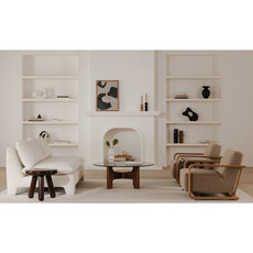Moe's Home Collection Eckersley Lounge Chair Beige Faux Shearling