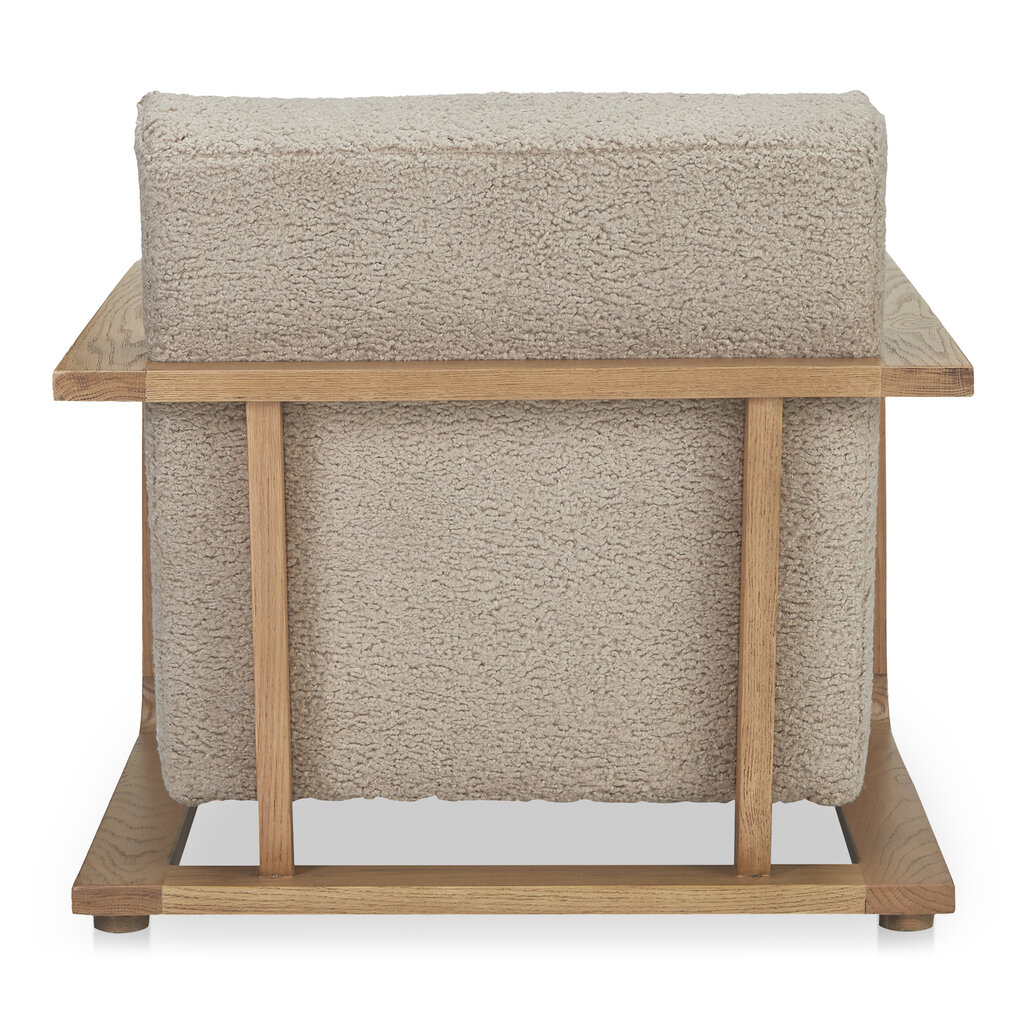 Moe's Home Collection Eckersley Lounge Chair Beige Faux Shearling