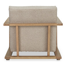 Moe's Home Collection Eckersley Lounge Chair Beige Faux Shearling