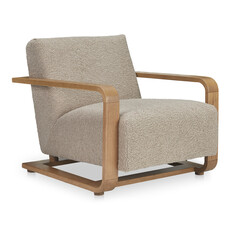 Moe's Home Collection Eckersley Lounge Chair Beige Faux Shearling