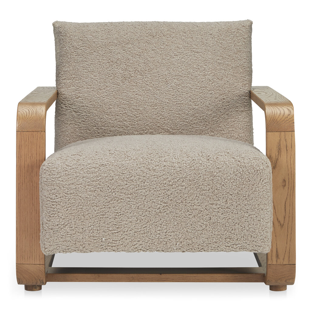 Moe's Home Collection Eckersley Lounge Chair Beige Faux Shearling