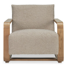 Moe's Home Collection Eckersley Lounge Chair Beige Faux Shearling