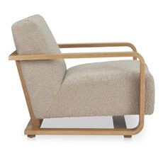 Moe's Home Collection Eckersley Lounge Chair Beige Faux Shearling