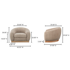 Moe's Home Collection Marlowe Lounge Chair Taupe