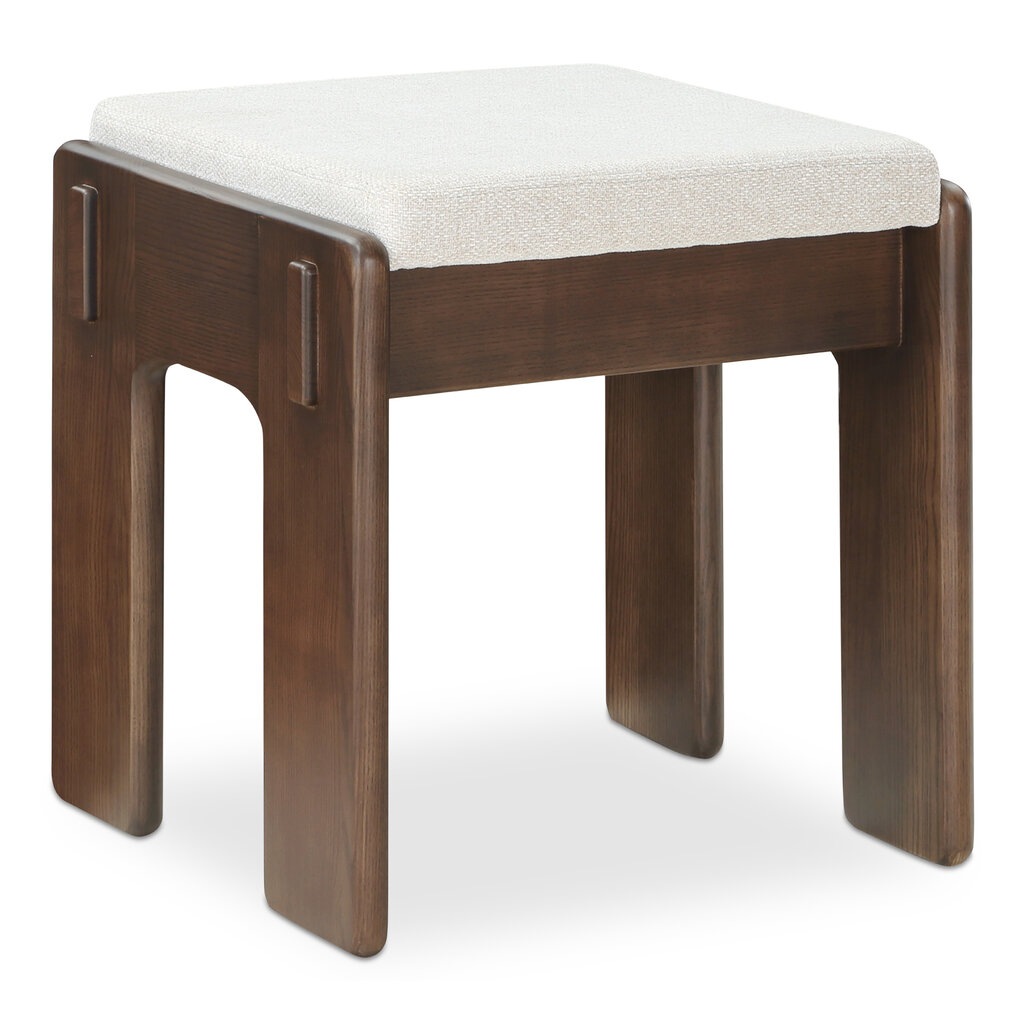 Moe's Home Collection Ashby Stool Walnut Stained Ash Beige