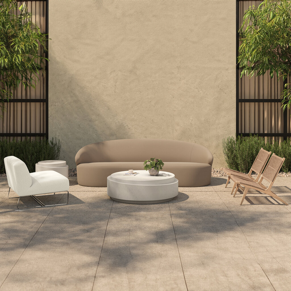 Moe's Home Collection Jules Outdoor Accent Chair Flecked Beige