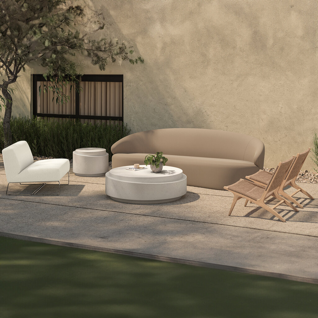 Moe's Home Collection Jules Outdoor Accent Chair Flecked Beige
