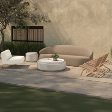 Moe's Home Collection Jules Outdoor Accent Chair Flecked Beige