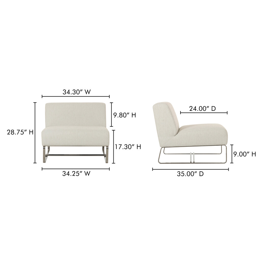 Moe's Home Collection Jules Outdoor Accent Chair Flecked Beige