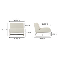 Moe's Home Collection Jules Outdoor Accent Chair Flecked Beige