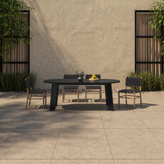 Moe's Home Collection Delta Outdoor Dining Table Oval Black