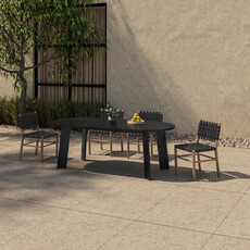 Moe's Home Collection Delta Outdoor Dining Table Oval Black