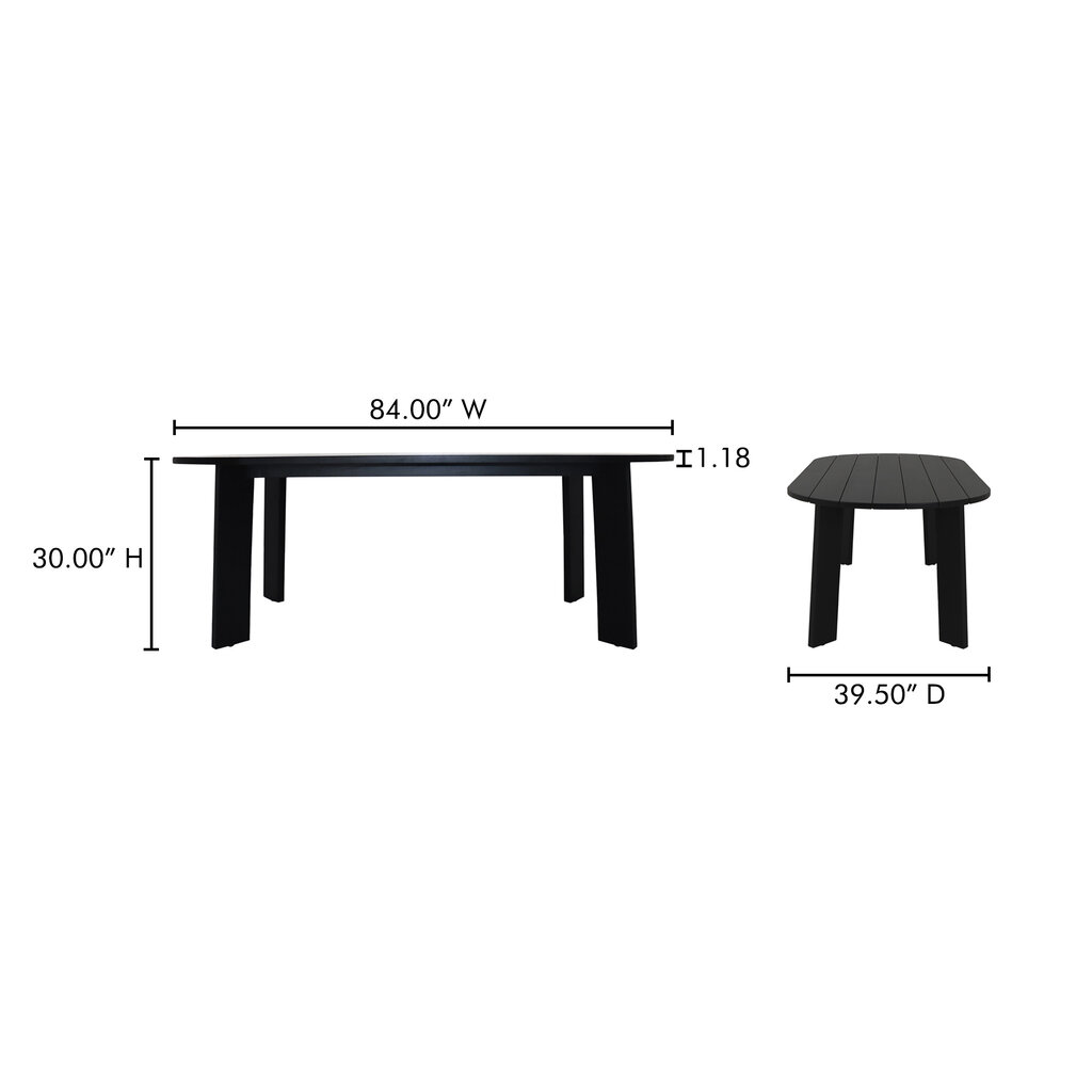 Moe's Home Collection Delta Outdoor Dining Table Oval Black